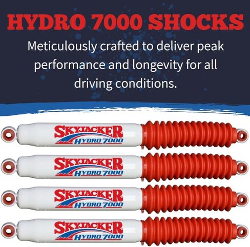 Set of Hydro 7000 Series Front & Rear Hydraulic Action Shocks fits 1973 1991 K5 Blazer Jimmy Suburban 4WD with 9-12" Front & Rear Lift | Durable Construction | Velocity-Sensitive Valving in Saudi Arabia