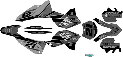 Graphics Kit for Ktm ENDURO 2-STROKE 200 XC-W, 250 XC-W, AND 300 XC-W (2008-2011) OGCREW Series Orange 16 Mil - Dirt bike Custom Racing Graphics Decals Stickers Kit, no-plastics in Saudi Arabia