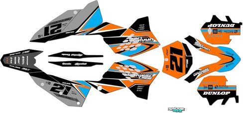 Graphics Kit for Ktm ENDURO 2-STROKE 200 XC-W, 250 XC-W, AND 300 XC-W (2008-2011) OGCREW Series Orange 16 Mil - Dirt bike Custom Racing Graphics Decals Stickers Kit, no-plastics in Saudi Arabia