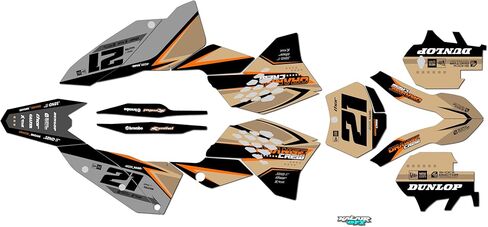 Graphics Kit for Ktm ENDURO 2-STROKE 200 XC-W, 250 XC-W, AND 300 XC-W (2008-2011) OGCREW Series Orange 16 Mil - Dirt bike Custom Racing Graphics Decals Stickers Kit, no-plastics in Saudi Arabia