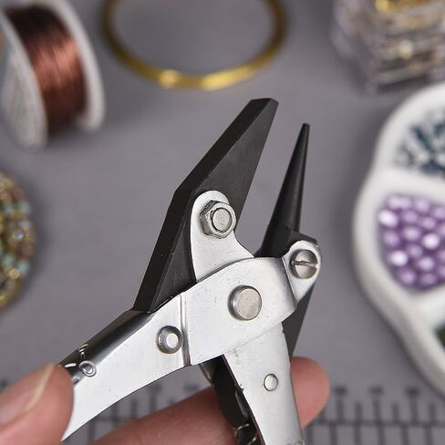 Chain-Nose Parallel Pliers with Spring, 5-1/2 inch long, Smoth Jaws: Apply even pressure every time. Jewelry Making and Repair Tool in Kuwait