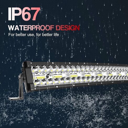 Generic 42Inch 780W + 22Inch 390W Curved LED Light Bar Triple Row Flood Spot Combo Beam Off Road Lights + 4pcs 4Inch 60W Led Fog Lights W/2PCS Rocker Switch Wiring Harness for Jeep Trucks ATV Boat in Saudi Arabia
