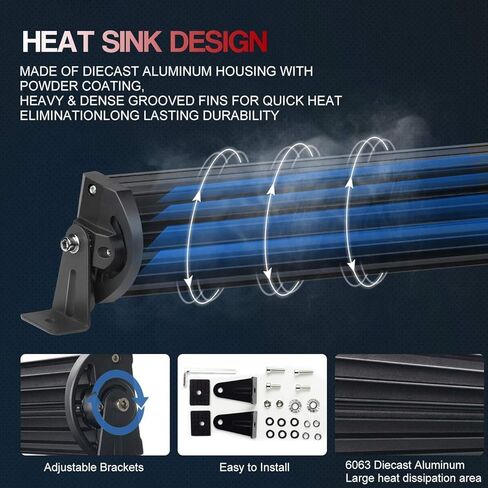 Generic 42Inch 780W + 22Inch 390W Curved LED Light Bar Triple Row Flood Spot Combo Beam Off Road Lights + 4pcs 4Inch 60W Led Fog Lights W/2PCS Rocker Switch Wiring Harness for Jeep Trucks ATV Boat in Saudi Arabia