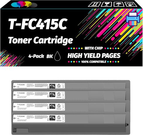 متوافقة مع خرطوشة حبر Toshiba T-FC415C لطابعة Toshiba E-Studio 2010AC 2510AC 2515AC 3015AC 3515AC 4515AC (4 عبوات سوداء) in Kuwait