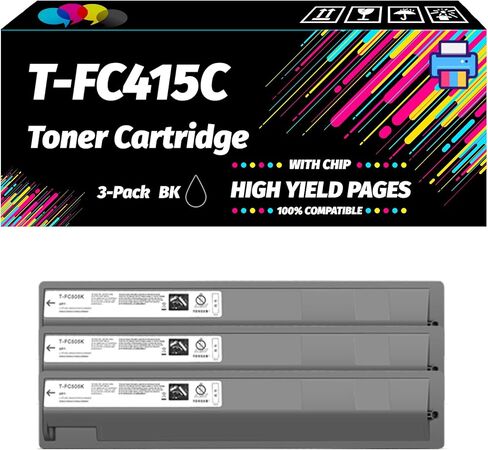 متوافقة مع خرطوشة حبر Toshiba T-FC415C لطابعة Toshiba E-Studio 2010AC 2510AC 2515AC 3015AC 3515AC 4515AC (4 عبوات سوداء) in Kuwait