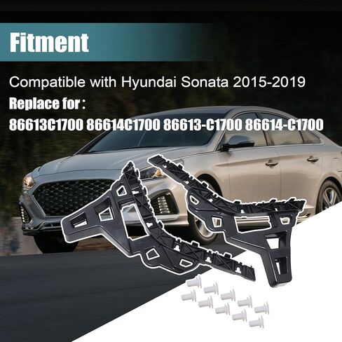 GXARTS 2 قطعة دعامات تثبيت المصد الخلفي يمين يسار مع مشبك 86613C1700 86614C1700 متوافق مع Hyundai Sonata 2015-2019 in Saudi Arabia