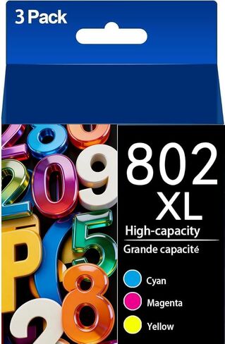802XL C/M/Y Ink Cartridges Remanufactured for epson 802 Ink cartridges Combo Pack T802 802XL Work with Workforce Pro WF-4720, WF-4730, WF-4734, WF-4740 (C/M/Y) in Kuwait