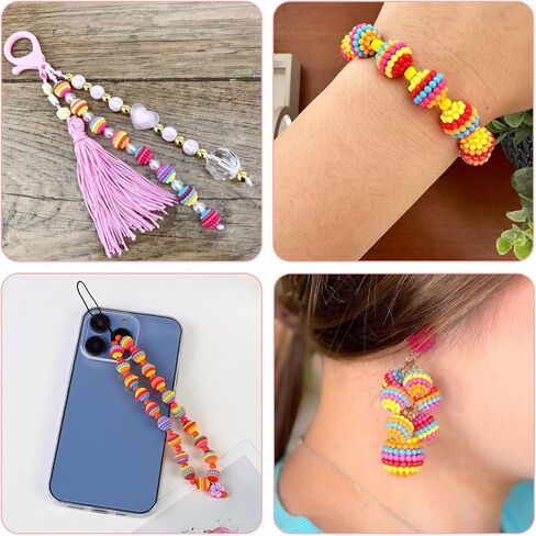 200Pcs 10mm Round Rainbow Beads Resin Berry Spacer Beads Bubblegum Combined Loose Spacer Bead for Earring Necklace Jewelry Making DIY Supplies in Saudi Arabia