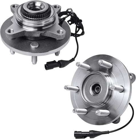 Detroit Axle 515043 Front Wheel Hub and Bearing Assembly w/CV Spindle Nuts for Ford F-150, Lincoln Mark LT, 4x4 (4pc Set) (Column 1, w/ 6 Studs, Built from 11/29/04) in Saudi Arabia
