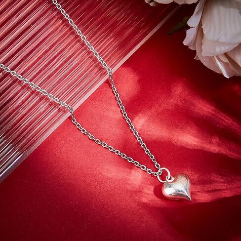 Beebeecraft 1 Box Small Heart Charms 925 Sterling Silver 3D Heart Charm with Jump Rings Love Hearts Dangle Charms in Saudi Arabia