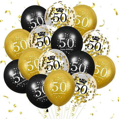 بالونات عيد الميلاد الخامس والستين للرجال والنساء، 15 قطعة من بالونات عيد الميلاد الذهبي الأسود السعيد 65 للرجال والنساء بعمر 65 عامًا لوازم ديكور داخلي وخارجي 12 بوصة in Saudi Arabia