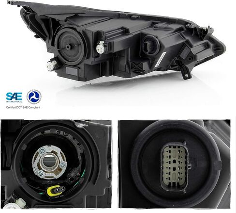 AKKON - يناسب 2018 2019 2020 2021 Chevy Equinox [نوع الهالوجين] أنبوب LED DRL مصباح أمامي أسود للركاب الجانب الأيمن 18 19 20 in Saudi Arabia