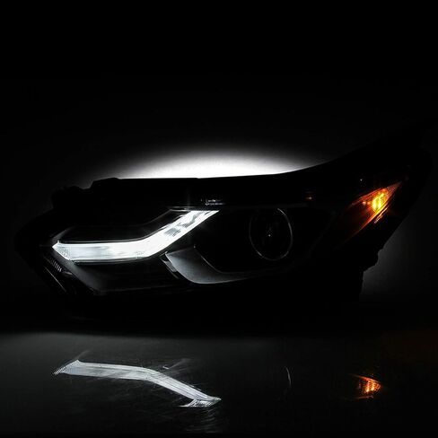 AKKON - يناسب 2018 2019 2020 2021 Chevy Equinox [نوع الهالوجين] أنبوب LED DRL مصباح أمامي أسود للركاب الجانب الأيمن 18 19 20 in Saudi Arabia
