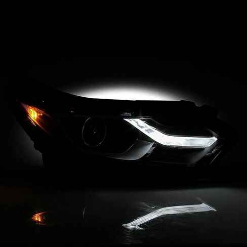 AKKON - يناسب 2018 2019 2020 2021 Chevy Equinox [نوع الهالوجين] أنبوب LED DRL مصباح أمامي أسود للركاب الجانب الأيمن 18 19 20 in Kuwait
