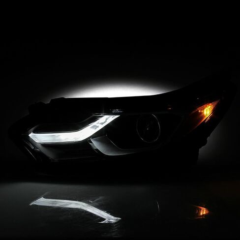 AKKON - يناسب 2018 2019 2020 2021 Chevy Equinox [نوع الهالوجين] أنبوب LED DRL مصباح أمامي أسود للركاب الجانب الأيمن 18 19 20 in Kuwait