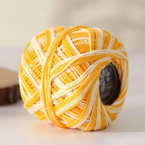 1pc Cotton Yarn Balls Cotton Medium Weight for Crochet Knitting DIY Crafts Beginner Friendly (Yellow Green White) in Saudi Arabia