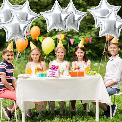 20 Pieces 18 Inch Star Foil Balloons, Metallic Mylar Star-Shaped Balloons for Birthdays, Baby Showers, Graduations, Weddings, Anniversaries, Christmas, New Year’s Eve, and Party Decorations (Silver) in Saudi Arabia