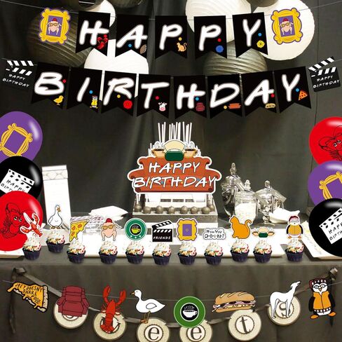 Friends Birthday Party Supplies, Friends Tv ShowParty Decorations Set Include Banner, Centerpieces, Balloons, Cake Cupcake Toppers for TV Show Fans Party Decor in Saudi Arabia