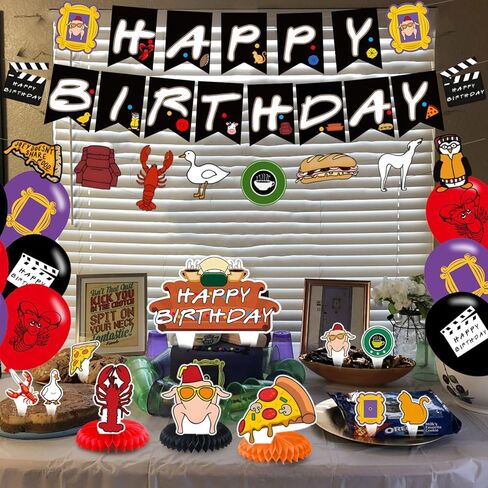 Friends Birthday Party Supplies, Friends Tv ShowParty Decorations Set Include Banner, Centerpieces, Balloons, Cake Cupcake Toppers for TV Show Fans Party Decor in Saudi Arabia