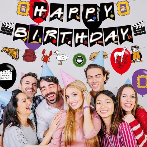 Friends Birthday Party Supplies, Friends Tv ShowParty Decorations Set Include Banner, Centerpieces, Balloons, Cake Cupcake Toppers for TV Show Fans Party Decor in Saudi Arabia