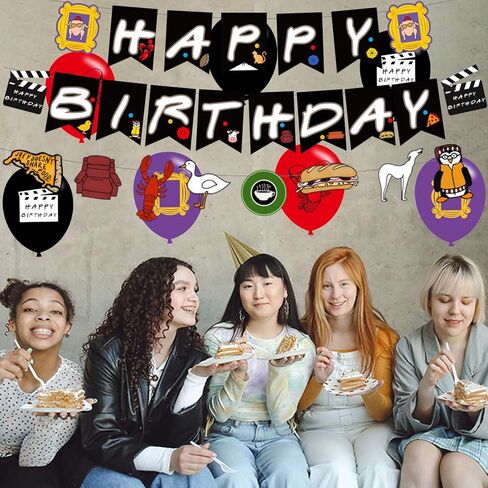 Friends Birthday Party Supplies, Friends Tv ShowParty Decorations Set Include Banner, Centerpieces, Balloons, Cake Cupcake Toppers for TV Show Fans Party Decor in Saudi Arabia