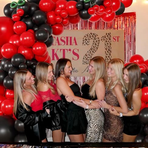 Red and Black Balloon Arch Kit, 140Pcs Red Black Cherry Balloons for Birthday Baby Shower Bachelorette Cherry Themed Party Decorations in Saudi Arabia