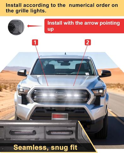 Front Bumper LED Grill Lights for Toyota Tacoma 2025 2024 Raptor Marker Lights Bars fit SR SR5 OEM Grille 4th Gen Tacoma Exterior Accessories (White) in Saudi Arabia