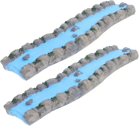 NUOBESTY 2Pcs Miniature Resin River Stream for Model Train Scenery DIY Garden Water Feature Miniature Landscape Accessory for Sand Table and Fairy Garden Decor Durable and Versatile in Saudi Arabia