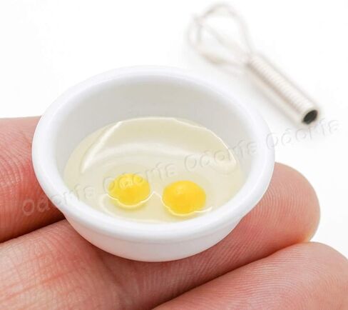 Odoria 1/12 Miniature Kitchen Utensils Whisk and Mixing Bowl Dollhouse Decoration Accessories in Saudi Arabia