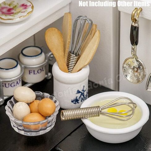 Odoria 1/12 Miniature Kitchen Utensils Whisk and Mixing Bowl Dollhouse Decoration Accessories in Saudi Arabia