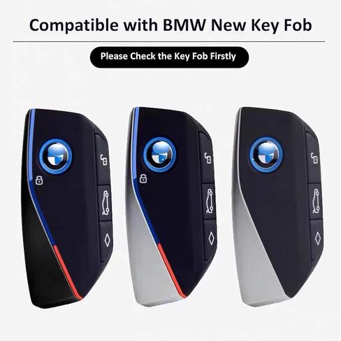 غطاء IUIU Key Fob، متوافق مع BMW 2023 2024 New 5/7 Series 740i 760i X1 X5 X6 X7 XM IX IX3 I5 I7، غطاء حماية ناعم من مادة TPU (أسود دخاني) in Kuwait