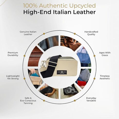 Premium Italian Leather Handmade in Tuscany, Italy. Crossbody Handbags for Women with Adjustable Strap Made in Italy in Saudi Arabia