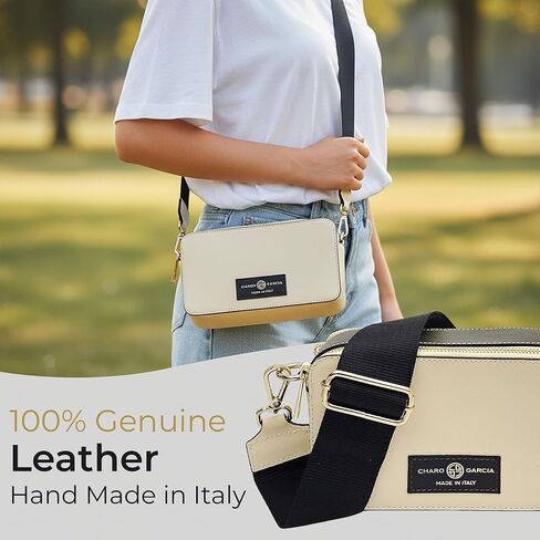 Premium Italian Leather Handmade in Tuscany, Italy. Crossbody Handbags for Women with Adjustable Strap Made in Italy in Saudi Arabia