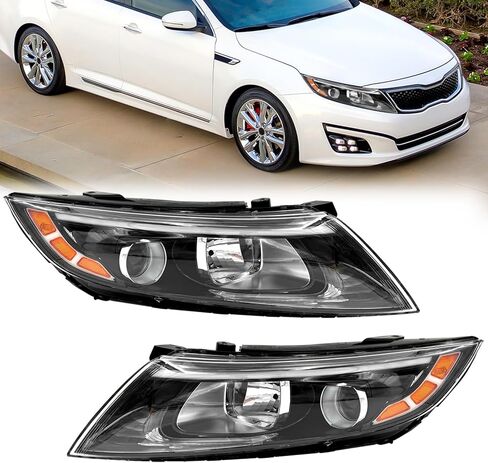 Headlight Assembly Compatible with 2014 2015 Kia Optima Halogen Headlights Assembly w/Bulbs Replacement Headlamp 921014C500 921024C500 (Driver and Passenger Side) in Saudi Arabia