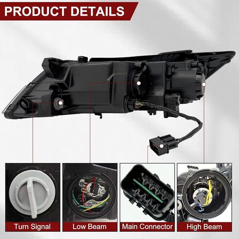 Headlight Assembly Compatible with 2014 2015 Kia Optima Halogen Headlights Assembly w/Bulbs Replacement Headlamp 921014C500 921024C500 (Driver and Passenger Side) in Saudi Arabia