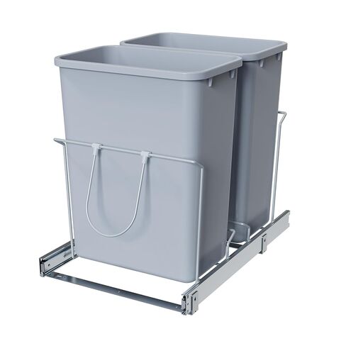 Double Pullout Trash Can for Under Kitchen Cabinets Include Double 35QT Trash Bin, 12 Gallon Garbage Bottom-Mount Recycling Bin Full Extension Slides, Doesn't Include Door Fittings in Saudi Arabia
