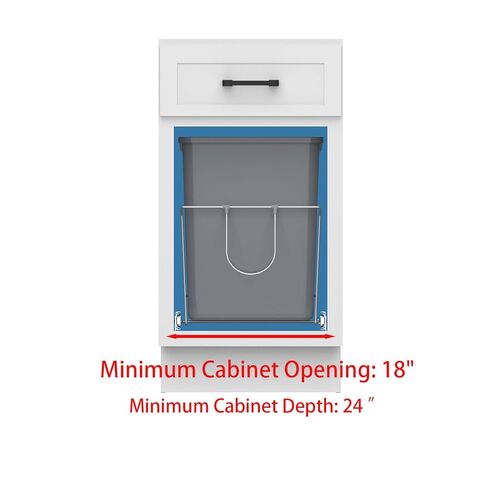 Double Pullout Trash Can for Under Kitchen Cabinets Include Double 35QT Trash Bin, 12 Gallon Garbage Bottom-Mount Recycling Bin Full Extension Slides, Doesn't Include Door Fittings in Saudi Arabia