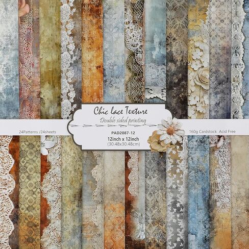 24 Sheets Scrapbook Paper 12 x 12 inches, 24 Designs Double-Sided Bohemian Flower Pattern CardStock Craft Papers Pad, Boho Floral Deco Background Paper for Junk Journal Greeting Card Photo Album Deco in Saudi Arabia