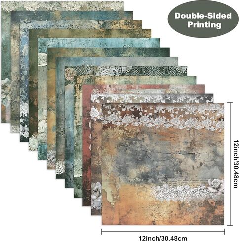 24 Sheets Scrapbook Paper 12 x 12 inches, 24 Designs Double-Sided Bohemian Flower Pattern CardStock Craft Papers Pad, Boho Floral Deco Background Paper for Junk Journal Greeting Card Photo Album Deco in Saudi Arabia
