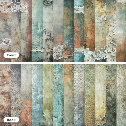 24 Sheets Scrapbook Paper 12 x 12 inches, 24 Designs Double-Sided Bohemian Flower Pattern CardStock Craft Papers Pad, Boho Floral Deco Background Paper for Junk Journal Greeting Card Photo Album Deco in Saudi Arabia