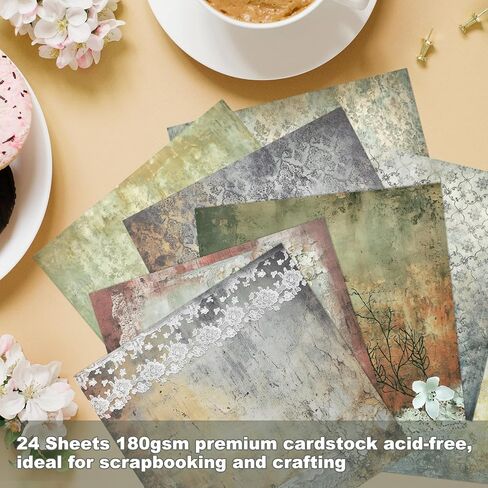 24 Sheets Scrapbook Paper 12 x 12 inches, 24 Designs Double-Sided Bohemian Flower Pattern CardStock Craft Papers Pad, Boho Floral Deco Background Paper for Junk Journal Greeting Card Photo Album Deco in Saudi Arabia