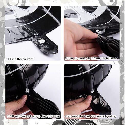 12 Pcs Tire Balloons Black and White Checkered, 18 Inch Race Car Wheel Foil Balloons for Baby Shower Gender Reveal Racing Theme Birthday Party Decoration Party Supplies in Saudi Arabia