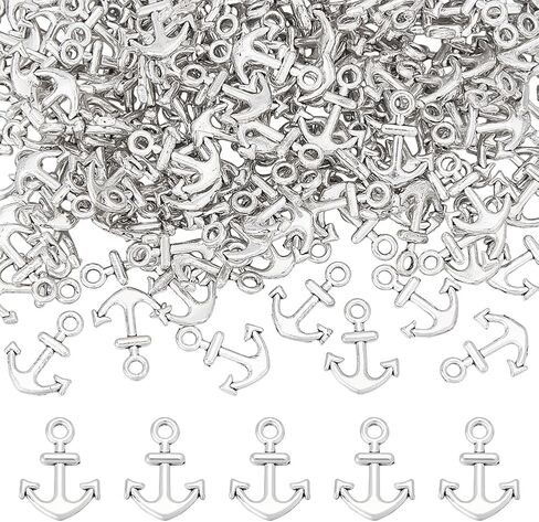 UNICRAFTALE About 200Pcs Tibetan Alloy Anchor Charms Vintage Nautical Anchor Pendant Ocean Theme Antique Silver Ship Sailing Charm for Crafting Bracelet Jewelry Making in Saudi Arabia