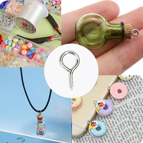 150 Pcs Small Screw Pins,10mm x 21mm Small Hooks,Hooks Screw is Suitable for Jewelry Making,DIY Making in Saudi Arabia