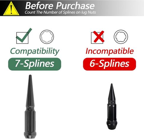 Spike Lug Nuts Socket Key with 7 Spline, Spiked Lug Nut Key Solid Tuner, 4.9" Tall One Piece Spiked Lug Nut Accessories, Suitable for M14x1.5, M14x2.0, 9/16 Chevrolet Silverado Truck, Opposite ID 20mm in Saudi Arabia