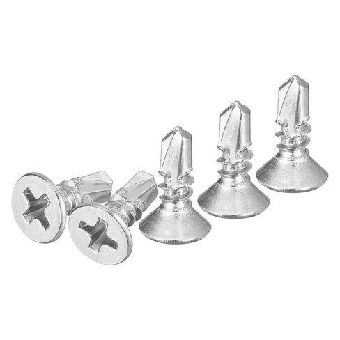 25Pcs ST3.5x16mm Self Drilling Screws, 410 Stainless Steel Flat Head Phillips Sheet Metal Screw - Good for Wood to Metal, Furniture - Silver in Saudi Arabia