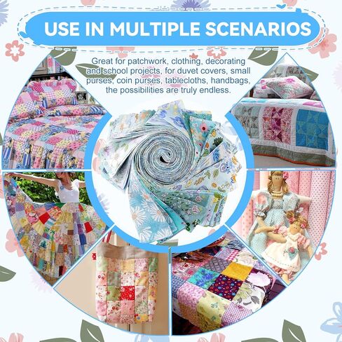 40 قطعة من شرائط نسيج جيلي رول مقاس 2.5 × 39 بوصة 100% قطن أقمشة اللحف 20 مجموعة متنوعة من المطبوعات الزهرية متعددة الألوان مقطوعة مسبقًا للخياطة اليدوية وحرف اللحف (وردي) in Kuwait