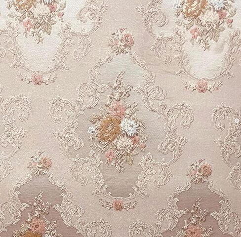 Luxurious Woven Jacquard Victorian Floral Damask Design Heavy Fabric for Upholstery Chair Window Treatment Craft - Renaissance Rococo - 54" Width - Fabric by The Yard (Peach) in Saudi Arabia