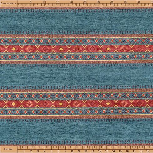 Kilim Pattern Upholstery Fabric Kilim Bohemian Boho Tapestry Tribal Southwestern Turkish Moroccan Mexican Ethnic Fabric by The Yard (1 Yard (55" x 36")) in Saudi Arabia
