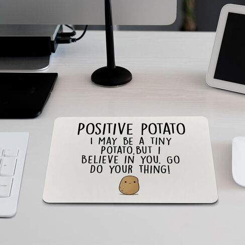Funny Positive Potato Mouse Pad, Potato Inspirational Motivational Quotes Mousepad for Desk Home Office Dorm Computers Laptop Gaming Accessories, 8.7x7.1 Inch in Saudi Arabia